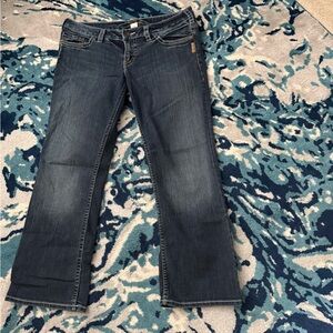 Silver cropped Jeans Classic Blue Denim